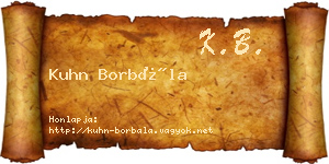 Kuhn Borbála névjegykártya